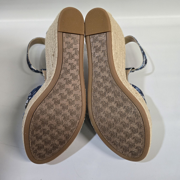 Lauren Ralph Lauren Hale Platform Sandal Blue Floral Espadrille Wedge 10 NIB - Picture 9 of 11